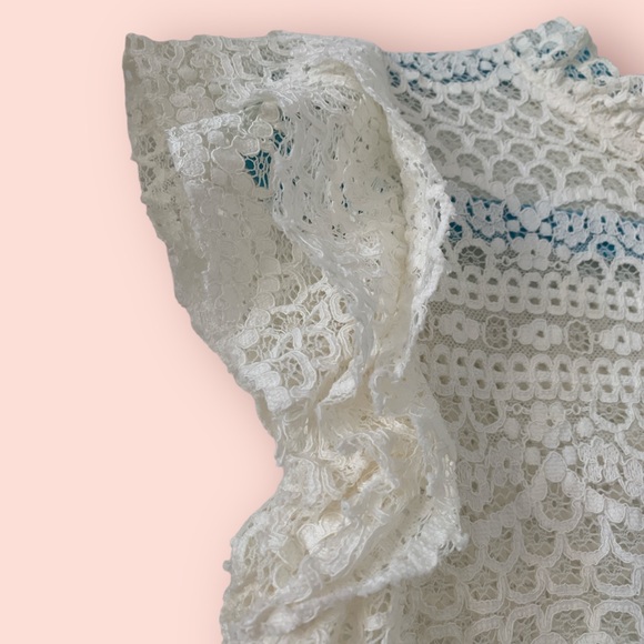 Mango Suit off-white Hollowed-out top size XS - Picture 3 of 4